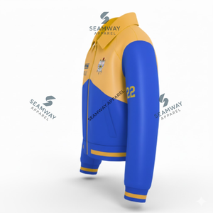 Chaqueta de Cuero PU Sigma Gamma Rho Lista para Enviar, Chaqueta Bomber de Cuero de Alta Calidad, Chaqueta Deportiva Estilo Universitario - Product Image 3