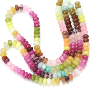 Hermosas Cuentas de Cuarzo de Color Rosa Arcoíris en Forma de Rondel, Cuentas de Piedras Preciosas de Cuarzo Multicolor de 7-8 mm, Venta al por Mayor - Product Image 6