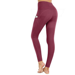 Leggings de gimnasio de cintura alta para mujer, pantalones de Yoga con patrón sólido y elegante, cómodos para entrenamiento - Product Image 4