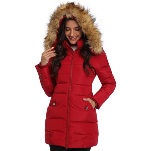 Chaqueta Parka larga ajustada de algodón para mujer, chaqueta Parka impermeable transpirable con Cuello de piel, chaquetas Parka para mujer - Product Image 4