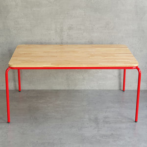 Mesa de Jardín de Infancia de Diseño Minimalista KGD029 100x60cm con Tablero de Madera y Patas de Hierro Multicolores para Uso en Exteriores, Escuelas o Dormitorios - Product Image 2