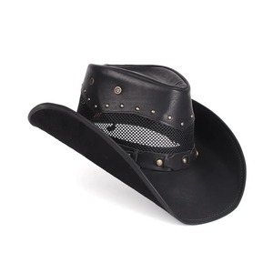 Sombrero de vaquero occidental de cuero auténtico para hombre y mujer de diseñador, gorra transpirable para el sol, Gorras Para Hombres/gorras casuales para hombre - Product Image 4