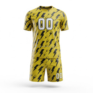 Uniforme de Fútbol Sublimado Personalizado 100% Poliéster, Camiseta de Fútbol con Rayas, Transpirable, de Secado Rápido, Ropa Deportiva para Entrenamiento de Equipo - Product Image 4