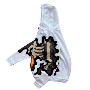 Sweat à capuche personnalisé en détresse avec broderie applique coupe et couture recadrée Street Wear Sweat à capuche pour homme - Product Image 4