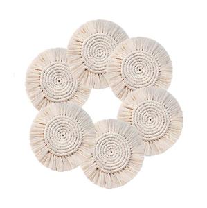 Multi Color Macrame <b>Place</b> <b>Mats</b> Stylish Design Natural Finishing Round Shape Antique Colored Most Demanding <b>Table</b> Ware - Product Image 1