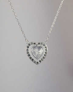 2025 Solid 925 Sterling Silver Double Heart Keepsake <b>Necklace</b> With CZ Resin Ready 14x13mm <b>Memorial</b> Resin Ashes Gift For Women - Product Image 3