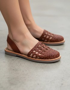 Women Weaving Flat <b>Sandals</b> Slip On Leather Slides Breathable Anti Slip Cushioning Summer Footwear - Product Image 3