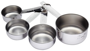 Suministro de fábrica Juego de 4 tazas medidoras de acero inoxidable con asas para hornear y cocinar Utensilios de cocina secos o líquidos - Product Image 4