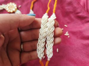Rakhi Thread Adjustable Hand <b>Bracelet</b> With Kundan Work Indian Gold Plated Rakhi Set for Bhaiya and Bhabhi Raksha Bandhan Gift - Product Image 6