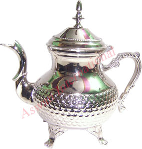 Théière en laiton avec ornements en cuivre, théière de qualité authentique, théière marocaine faite à la main, vente en gros - Product Image 3