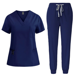 Veste de gommage unisexe à manches longues, uniforme médical, hauts, bouton extensible, manteau avant, vêtements de travail pour médecins, salopette en coton - Product Image 5