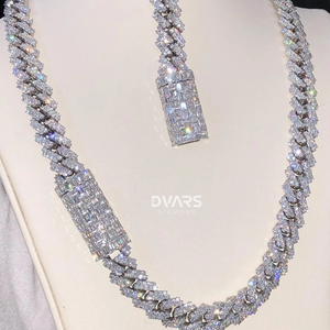 12mm <b>Real</b> VVS1 Moissanite Cuban Link Chain Hip Hop <b>Necklace</b> 18K Gold Plated Luxury Rapper Miami Cuban Chain Gift & Engagement - Product Image 1