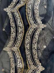 Dupatta de Malla Bordada, Estilo Tradicional, Ligera, Duradera, Transpirable, Opciones Personalizables, Ropa de Novia, Eventos Formales - Product Image 2