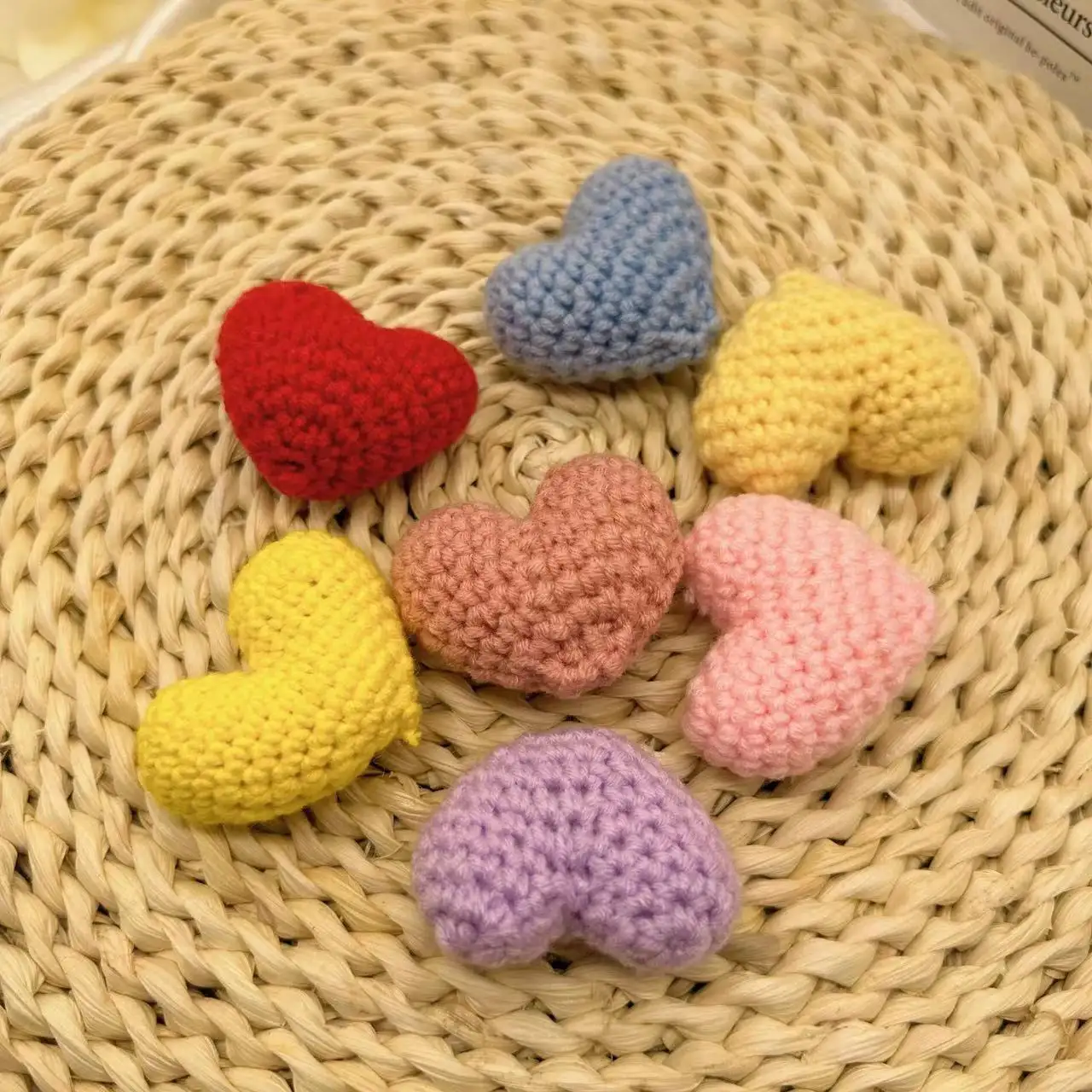 Mini Gevulde Hart Gehaakte Amigurumi Mini Gehaakt Hart Pluche Kleine Amigurumi Gehaakte Zak Hart Voor Tas Bedel Accessoires