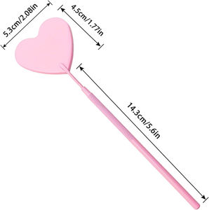 Espejo de pestañas grande de memoria bonita, espejo de maquillaje de pestañas de acero inoxidable para extensión de pestañas herramientas en forma de corazón - Product Image 2
