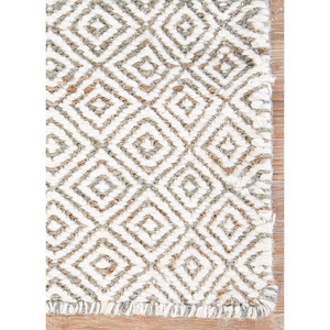 พรมปูพื้นลายเรขาคณิต Abrash Ivory ทำจากปอกระเจาและป่าน สำหรับใช้ในบ้าน รุ่น PDWH-01 - Product Image 3