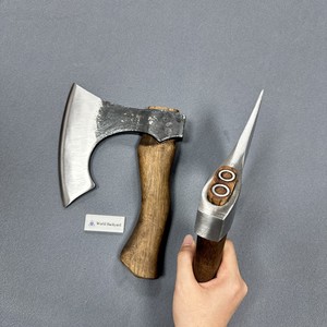 T10ZC esterno Hickory legno manico ascia di sopravvivenza tattica europeo vichia ascia 1055 acciaio al carbonio Tomahawk accetta per gli uomini - Product Image 2