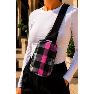 Bolso Bandolera de Piel Sintética con Cremallera, Estilo Satchel Negro-Morado, Decoración de Diamantes, Patrón con Logotipo, Bolso de Mano Individual de Piel - Product Image 1