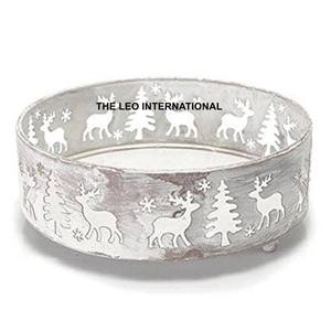 Plateau de Noël de style européen en fer, forme ronde avec poignée en corde, plateau de Noël très vendu, qualité supérieure - Product Image 2