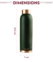 Couvercle étanche avancé nouvelle bouteille d'eau vert mat en métal Style Unique Gym utiliser bouteille en cuivre-capacités multiples 0.5L 2L 5L