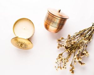 Premium Quality Decorative Handmade Metal Wax Jar Candle With Lid For Special Occasion Home Decoration - Product Image 4