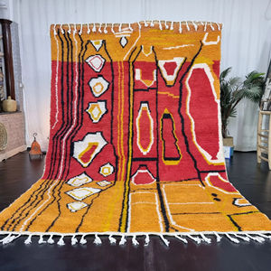 Alfombra marroquí colorida hecha a mano, alfombra personalizada Beni Ourain abstracta única, acogedora alfombra elegante de lana Bohemia tejida a mano - Product Image 2