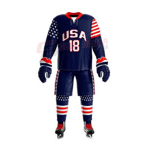 Conjunto de uniforme de equipo de hockey sobre hielo con Jersey y pantalones cortos a juego, uniforme de hockey sobre hielo de ajuste clásico con opción de personalización - Product Image 1