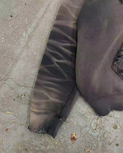 Sudadera con capucha unisex de gran tamaño de 100% algodón personalizada vintage lavado ácido francés Terry sol desteñido desgastado bordado invierno - Product Image 5