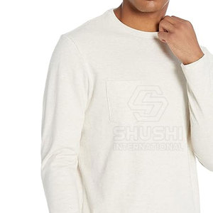 Vente en gros de t-shirts à manches longues en tissu peigné Spandex/coton personnalisés coupe ample et respirants respectueux de l'environnement - Product Image 6