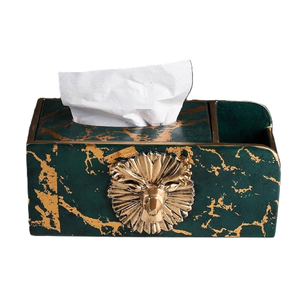 Caja de Pañuelos Metálica Rectangular Multifuncional Dorada, Diseño de Rosa Lujoso, Acabado Brillante, para Uso en el Hogar o Restaurante, Porta Toallitas Faciales - Product Image 4