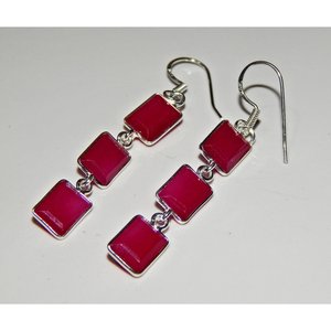 Pendientes de rubí de Plata de Ley 925 hechos a mano para niñas y mujeres, pendientes de bisel de oro rosa, una idea de regalo elegante - Product Image 3