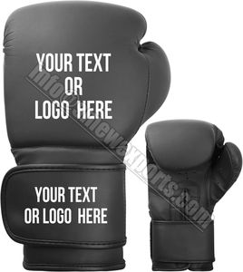 ถุงมือชกมวยหนังสีดำ14oz 16oz ชุดโลโก้ส่วนตัวพิมพ์ข้อความออกแบบได้เอง jurai Jiu-Jitsu karate ต่อสู้ยูโดเทควันโด - Product Image 1