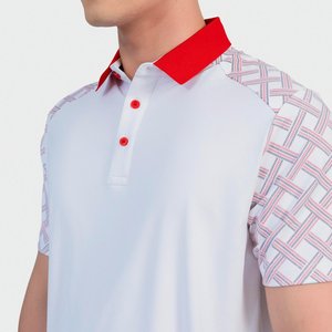 เสื้อเชิ้ตแขนสั้นผ้าฝ้ายระบายอากาศดี ปักลายตามสั่ง ทรงปกติ สไตล์ลำลองสำหรับผู้ชาย - Product Image 4
