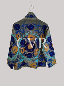 Manteau brodé floral de style chinois, col mandarin, manches longues, grande taille, vêtements d'extérieur pour femmes, automne, look décontracté vintage - Product Image 2