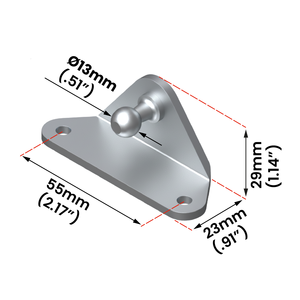 Support de boule industriel BLI2104, support de boule interne de 13 mm, support de boule à 90 degrés en forme de L, solution d'attache zinguée - Product Image 1