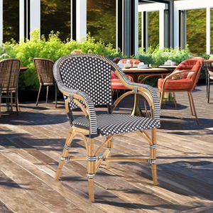 Chaise de salle à manger en rotin minimaliste durable de haute qualité confortable pour les parcs extérieurs Villas chambres à coucher salon utilisation pour les hôtels - Product Image 4