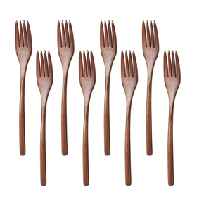 Cubiertos de madera de diseño 6,3 pulgadas 5,51 pulgadas vajilla natural y tenedor de uso de frutas con peso ligero - Product Image 3