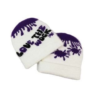 2025 haute qualité personnalisé hiver revers tricoté chapeaux broderie bonnets couleur unie unisexe chaud casquettes - Product Image 1