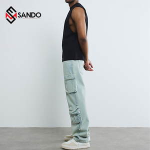 Prix usine grande taille hommes débardeurs 100% coton respirant sans manches T-Shirt Logo personnalisé haute qualité côtelé tricoté Design - Product Image 5