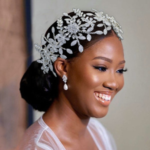 Couronne de mariage en alliage luxueuse, ornée de strass, couronne de mariée - Product Image 5