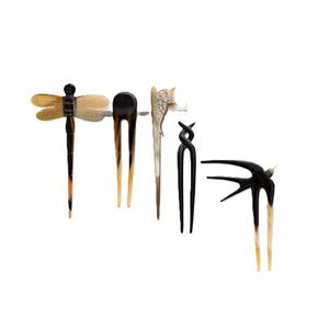 Horquilla de pelo de cuerno de búfalo ecológica sin plástico 100% cuerno de buey Natural hecho palillos para el cabello Accesorios - Product Image 6