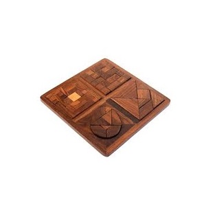 เกมปริศนา3D ทำด้วยมือไม้สุดหรู4ในหนึ่งเกมปริศนา3D ไม้ - Product Image 1