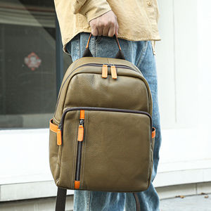 Sacs en cuir véritable en gros, sacs à dos d'école, grande capacité, imperméables, fabriqués au Pakistan, logo personnalisé - Product Image 3