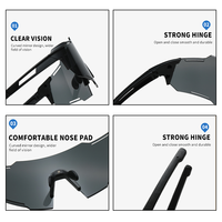 Lunettes de cyclisme PC avec pince nasale réglable, protection UV400, lunettes de vélo coupe-vent, accessoire de sport pour le cyclisme