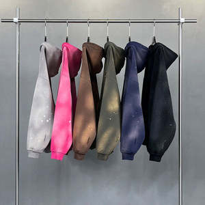 Drop Shoulder Streetwear Acid Wash High Quality 100% Cotton Men's Oversized Pullover Hoodie With all Customization Option - Product Image 2