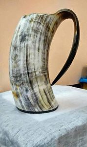 Taza de café y vino de cuerno de búfalo natural pulido de lujo hecho a mano-Idea de regalo de boda - Product Image 2