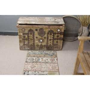 Tapis turc vintage 1,8x4,2 pi (54x129 cm), tapis oriental brun bleu - Product Image 4