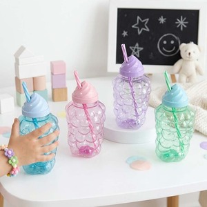 CASAMAX WL AD-0544B Vaso con coperchio e cannuccia in plastica. Design per fresatrici. Vaso per bambini. Vaso da festa. 450ml. Colore a caso - Product Image 4