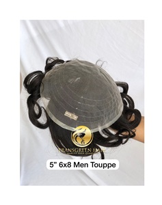 วิกผมปลอมผู้ชายขนาด6x8นิ้วทำจากคนอินเดียตรงจากผู้ขายอินเดีย - Product Image 1