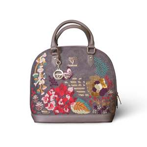 Boston Shape Luxury Designer <b>Small</b> <b>Handbag</b> for Women with Zipper Closure and Star Embroidery 1-1.9L Capacity - Product Image 1